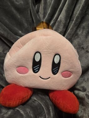 Nintendo Kirby Plush Backpack Pink Kawaii Soft Stuffed Bag